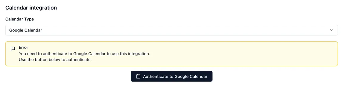 Choose Google Calendar