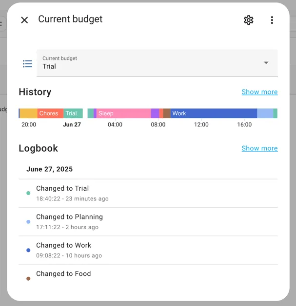 Klokku entity in Home Assistant